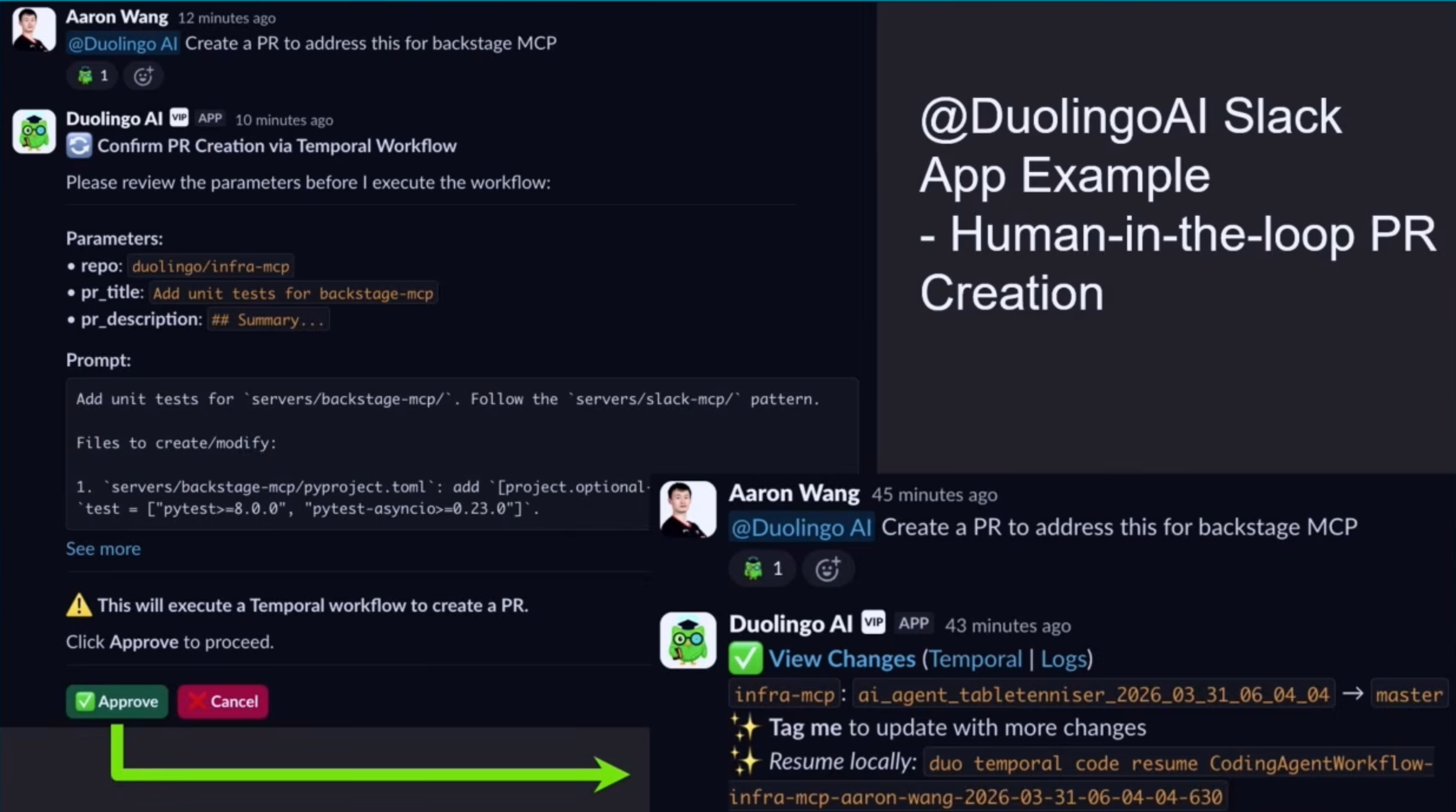 Duoling AI Slack app